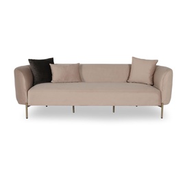 Četrvietīgs dīvāns Hanah Home Macaroon, krēmkrāsa, 82 x 248 cm x 70 cm