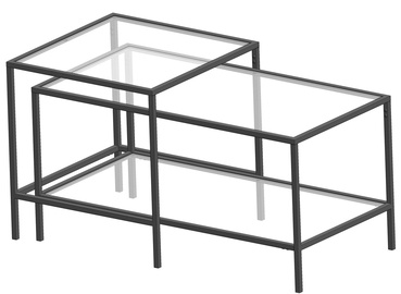 Набор журнальных столиков Kalune Design Sevay, черный, 45 см x 90 см x 45 - 50 см