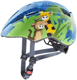 Шлемы велосипедиста детские Uvex Kid 2 CC, синий/коричневый/желтый/зеленый, 46-52 см
