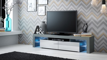 TV-laud Cama Meble RTV Solo, valge/hall, 35 cm x 200 cm x 45 cm
