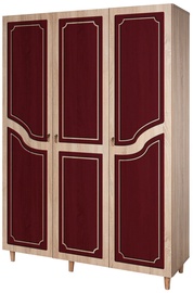 Riidekapp Kalune Design Mode 621, punane/sonoma tamm, 135 cm x 52 cm x 192 cm