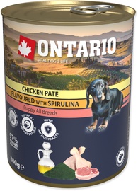 Mitrā barība (konservi) suņiem Ontario Chicken Pate With Spirulina, vistas gaļa, 0.8 kg