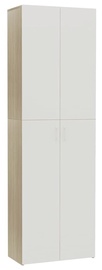 Kontorikapp VLX Chipboard 800302, valge/tamm, 60 x 32 x 190 cm