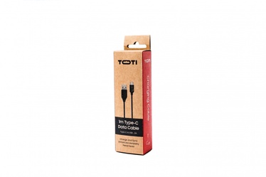 Провод Toti, 1 x USB Type C/1 x USB Type-A, 1 м, черный
