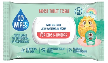 Tualettpaber Go Wipes Kids & Juniors, drėgnas, 1 sl, 44 tk