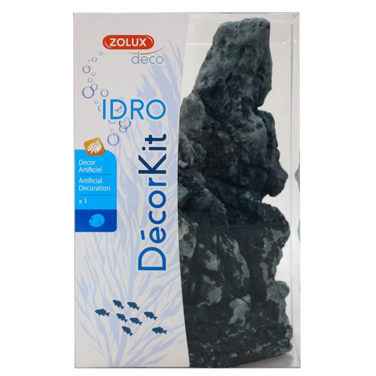 Декорация аквариума Zolux Idro Black Stone 352164, черный, 15 см