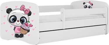 Bērnu gulta vienvietīga Kocot Kids Babydreams Panda, balta, 184 x 90 cm, ar nodalījumu gultas veļai