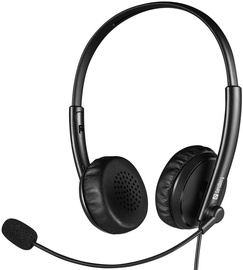 Laidinės ausinės Sandberg 2in1 Office Headset, juoda