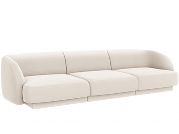 Dīvāns Micadoni Home Miley Velvet, bēša, 259 x 85 cm x 74 cm