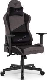 Spēļu krēsls SENSE7 Spellcaster Senshi Edition, 55 x 70 x 125 - 134 cm, melna/pelēka