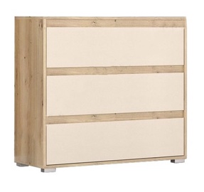 Kummut MN Torino, beež/tamm, 35 x 84.5 x 77.3 cm
