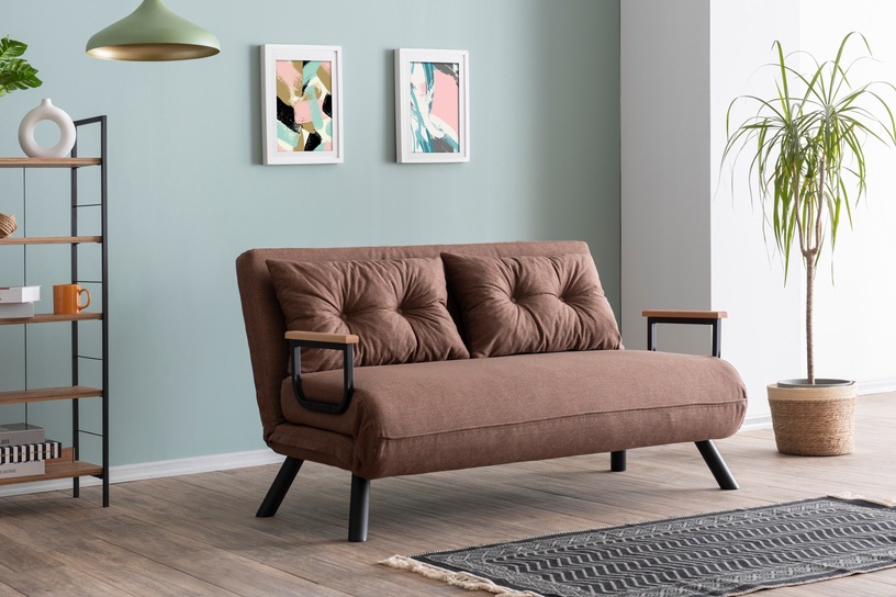 Dīvāns-gulta Hanah Home Sando 2-Seater, gaiši brūna, 50 x 133 cm x 45 cm