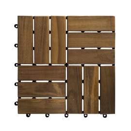 Terrassilaud Home4you 11tk/0,99m, 30 cm x 30 cm x 2 cm, pruun