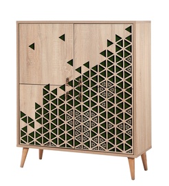 Skapītis Kalune Design Multilux 121, brūna/zaļa, 36 cm x 95 cm x 111 cm
