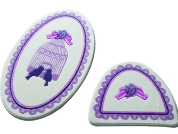 Vannasistabas paklājiņu komplekts Foutastic Birdcage 352CNF1044, zaļa/bēša/violeta, 107 cm x 66 cm