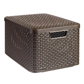 Kaanega hoiukarp, esemete hoidmiseks Curver 205861, pruun, 44.5 x 33 x 24.8 cm