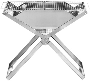 Kelioninis / pikniko grilis Mustang Travel Charcoal Grill, juoda/nerūdijančiojo plieno, 40 cm