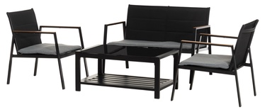 Комплект уличной мебели 4Living Monrovia, черный/серый, 1-4 места