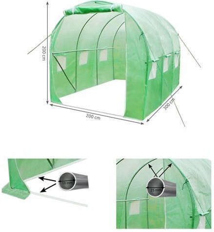 Теплица Malatec Garden Tunnel 15219, полиэтилен, 3 x 2 м