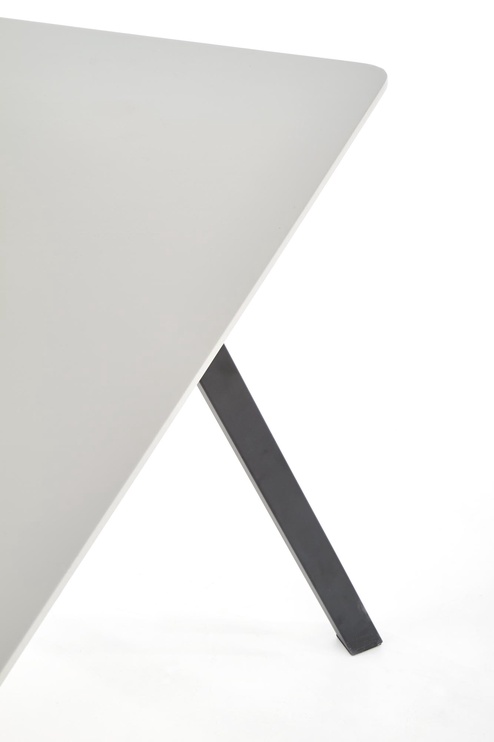 Pusdienu galds Balrog, melna/pelēka, 140 cm x 80 cm x 74 cm