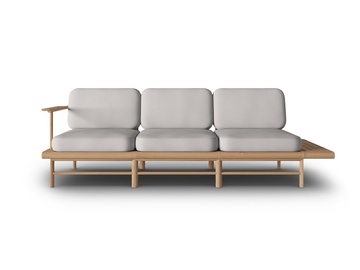 Kampinė lauko sofa Calme Jardin Belize, pilka, dešininė, 80 cm x 245 cm x 74 cm