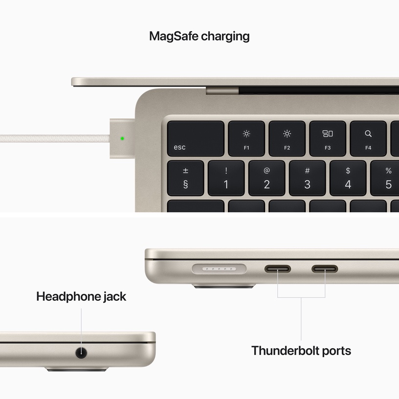 Sülearvuti Apple MacBook Air 13.6" M2 8C CPU, 10C GPU, 512GB - Starlight INT