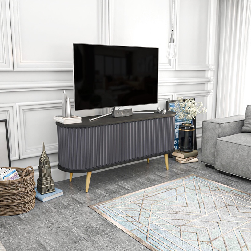 TV-laud Kalune Design Stor, antratsiit/must, 140 cm x 43 cm x 64 cm