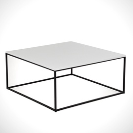 Журнальный столик Kalune Design Poly, белый/черный, 750 мм x 750 мм x 430 мм