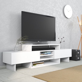 TV galds Kalune Design Ozde, balta, 160 cm x 30 cm x 48.5 cm