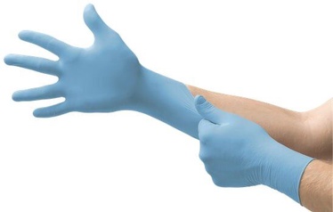 Рабочие перчатки резиновые Ansell TouchNTuff 92-670, нитрил, синий, S, 100 шт.