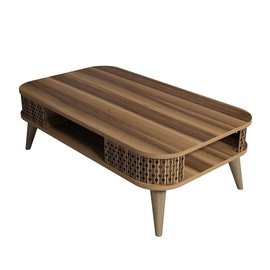 Kafijas galdiņš Kalune Design Eylül, brūna, 600 mm x 1050 mm x 346 mm