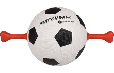 Rotaļlieta sunim Flamingo Matchball Football 5345890, Ø 19 cm, balta/melna/sarkana