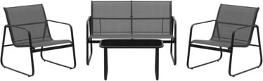 Комплект уличной мебели 4Living Kiira, черный/серый, 4 места