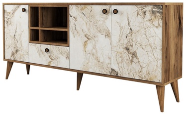Kummut Kalune Design Napoli 845HCT5340, valge/pähklipuu, 180 cm x 35 cm x 81 cm
