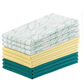 Käterätikute komplekt köögi DecoKing Letty Mix Grain, valge/kollane/roheline, 70 x 50 cm, 9 tk