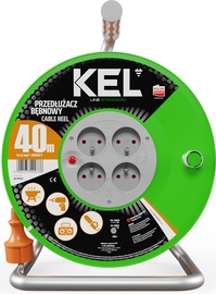 Удлинитель на катушке Kel Standard Line, 3 x 1,5 mm², 40 м, IP20, 4 розетки