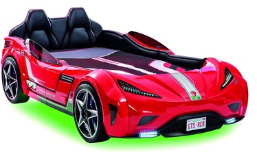 Детская кровать Kalune Design GTS Carbed 813CLK2114, черный/красный, 220 x 127 см