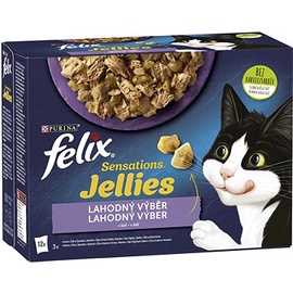 Влажный корм для кошек Felix Sensations Mix Turkey, Mackerel, Lamb, Herring, баранина/крольчатина/индюшатина, 1.02 кг, 12 шт.