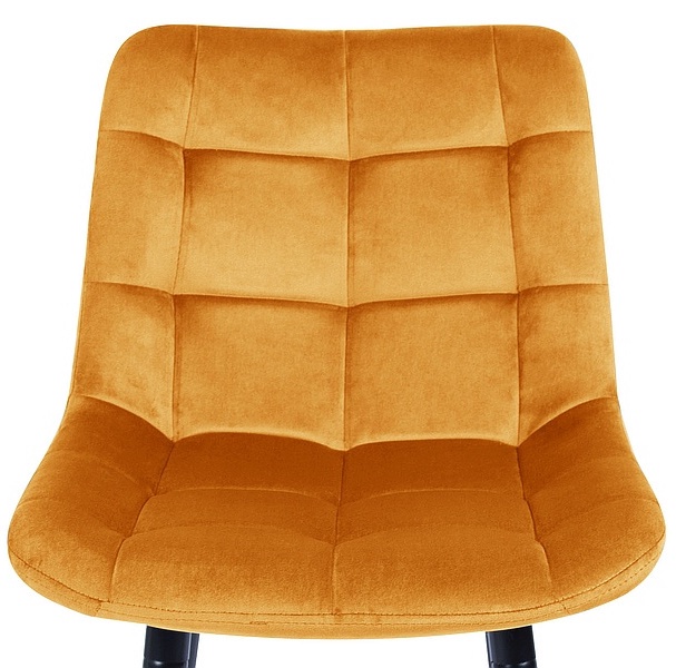 Bāra krēsls Modern Chic H-2 Velvet CHICH2VCCU, melna/dzeltena, 45 cm x 37 cm x 92 cm
