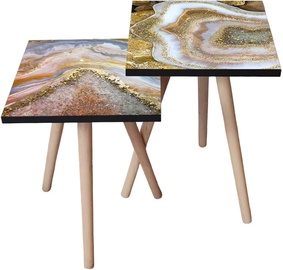 Набор журнальных столиков Kalune Design 2SHP416, многоцветный, 350 мм x 350 мм x 470 мм