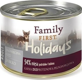 Влажный корм для собак Family First Holidays Lamb, Goose, Apple, баранина/гусиное мясо, 0.2 кг