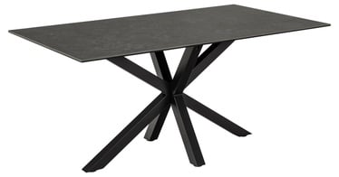 Pusdienu galds Actona Heaven Fairbanks, melna, 1600 mm x 900 mm x 755 mm