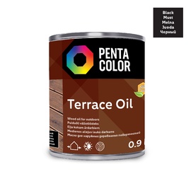 Eļļa terasēm Pentacolor Terrace Oil, melna, 0.9 l