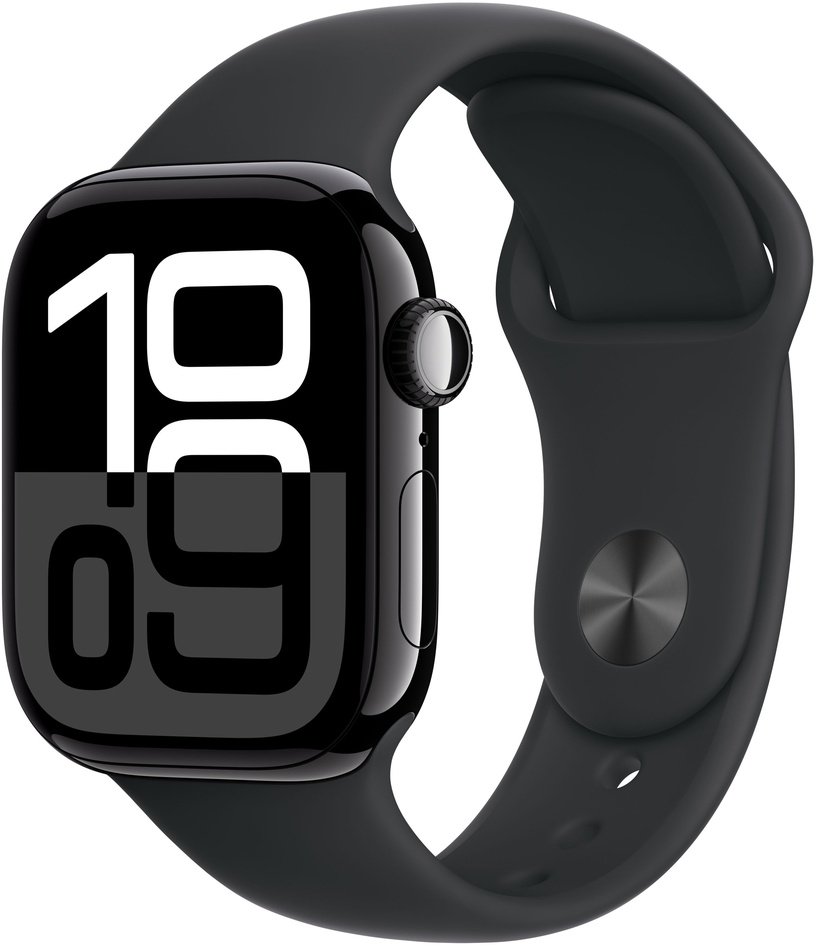 Viedais pulkstenis Apple Watch Series 10 GPS 42mm Jet Case Black Sport Band S/M, black aluminium