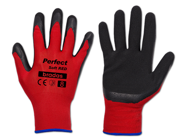 Рабочие перчатки перчатки Bradas Perfect Soft, полиэстер/латекс, красный, 10, 6 шт.