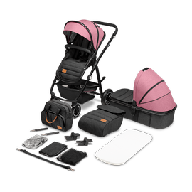 Универсальная коляска Lionelo Amber, черный/розовый