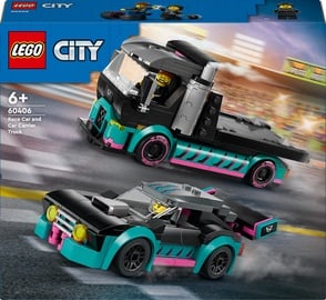 Konstruktors LEGO® City Sacīkšu auto un auto pārvadātājs 60406