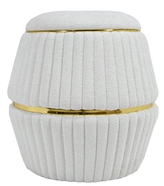 Pufs Kayoom Doric 235, zelta/balta, 51.5 cm x 51.5 cm x 53 cm
