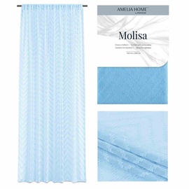 Dienas aizkari AmeliaHome Molisa Pleat, gaiši zila, 250 cm x 140 cm