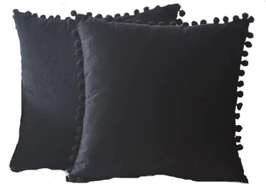 Наволочка для декоративной подушки, черный, 450 мм x 450 мм, 2 шт.